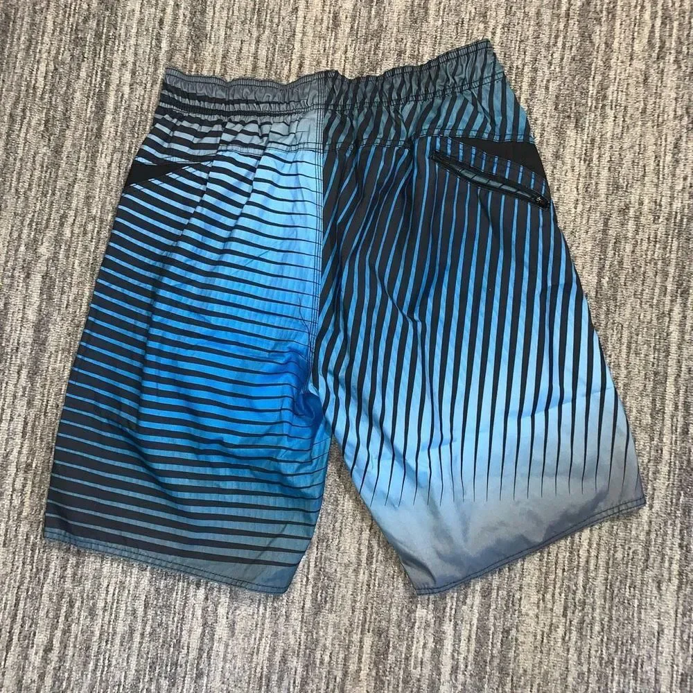 Vintage Surf Style Men's Large Black Blue Boardshorts Swimwear Bathing‎ Suit